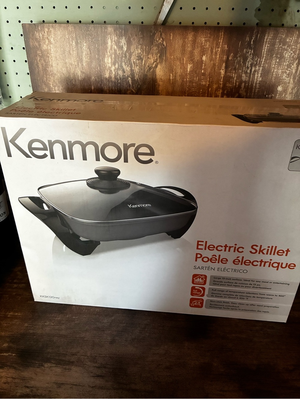 Kenmore Black Electric Skillet with Glass Lid